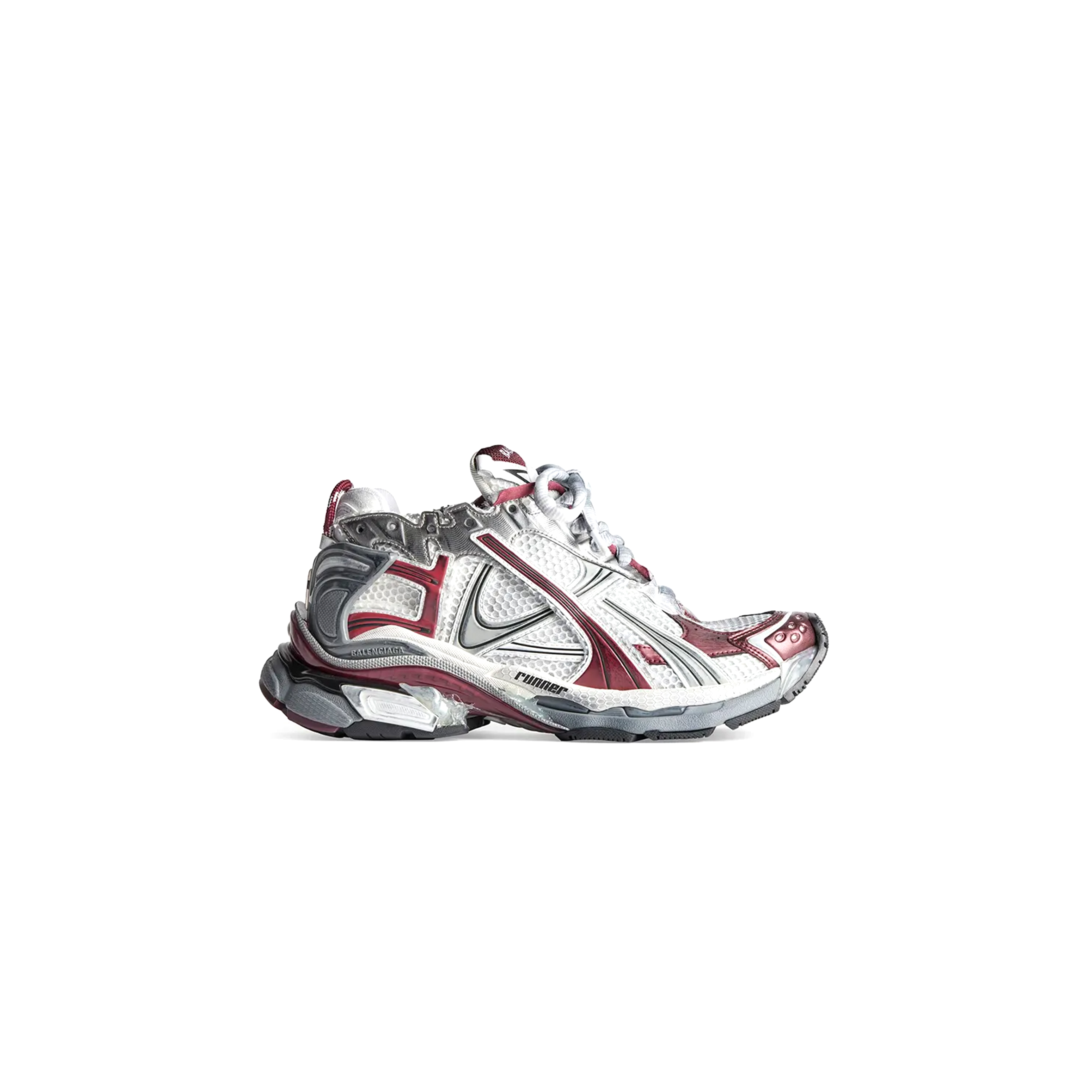 Ba*len*cia*ga runner sneakers grijs donkerrood 772774w2rbw052